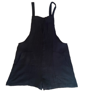 Black Lightweight Adjustable Overall Romper